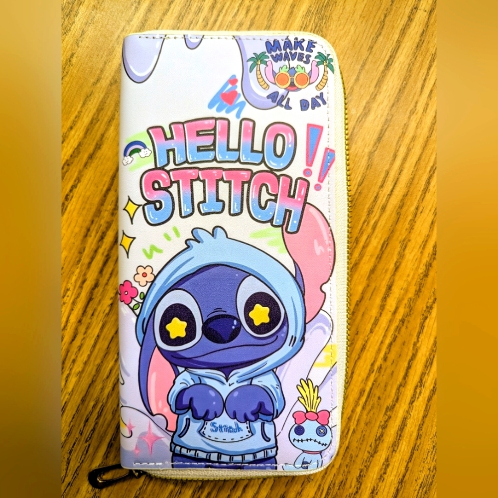 HELLO STITCH Wallet~very nice~New! Pink/Blue, Easter!